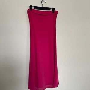 Pink Women's Strapless Midi Dress